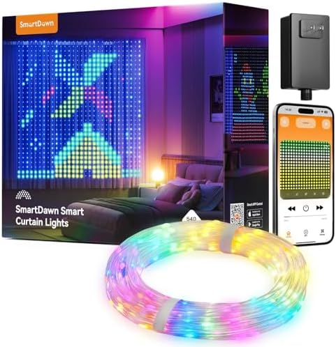 540 RGB LED Smart Curtain Lights with APP Control, 4.9x6.6Ft