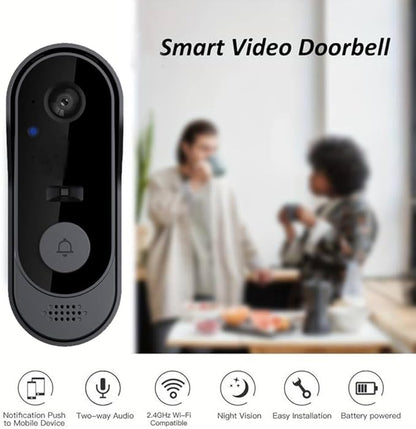 ZIG1 Doorbell Camera Wireless No Subscription, 1080p Video Doorbell with Chime, 2-Way Audio, Night Vision, 2.4G Wi-Fi, Indoor Outdoor