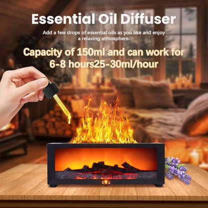 Fireplace Humidifier Flame Diffuser for Essential Oils Air Aromatherapy