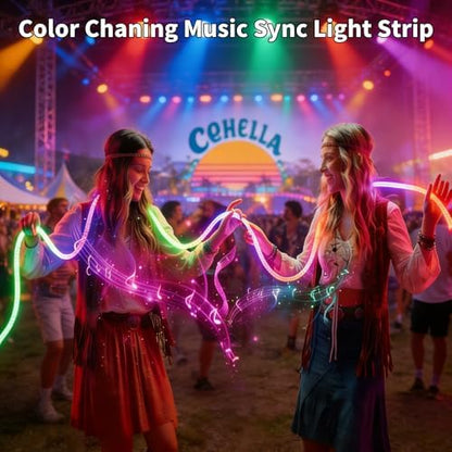 iNextStation 360° Glow 5V USB Rope Lights 16.4FT Smart RGB LED Strip Lights