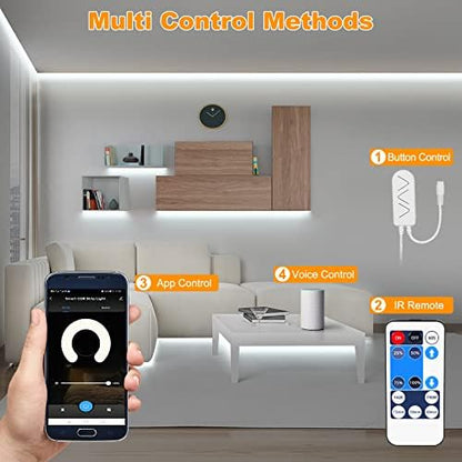 Tatazone WiFi Smart White COB Led Strip Light with Remote