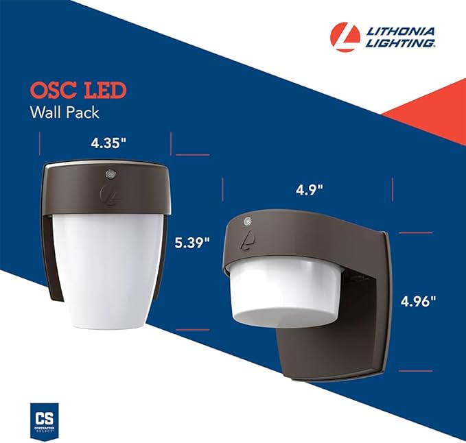 Lithonia Lighting OSC LED SWW2 Outdoor LED Wall Pack Entry Light with Photocell Dusk-to-Dawn, Dark Bronze (Pack of 4)