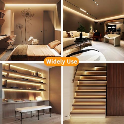 COB LED Strip Lights 32.8ft,3000K DC 24V Dimmable Warm White