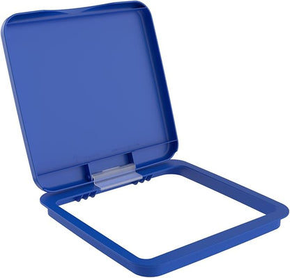 Rev-A-Shelf 27 Qt Under Sink Garbage Can Lid for Base Kitchen and Bathroom Cabinet, Replacement Plastic Trash Bin Lid Only, Blue, RV-1024-LID-22-1-40