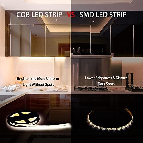 Pandery LED Strip Lights 32.8FT,Dimmable cob led Strip with Adapter and Remote,Superbright 24V led Tape,CRI90+,2700K Warm White led Strips,Indoor Perfect for Cabinet,Room,Kitchen,TV,Mirror
