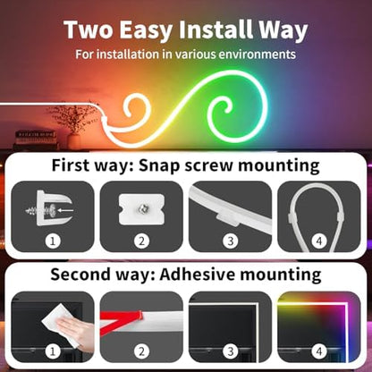 iNextStation 32.8FT Smart IC Neon LED Strip Lights RGB USB LED Rope Lights
