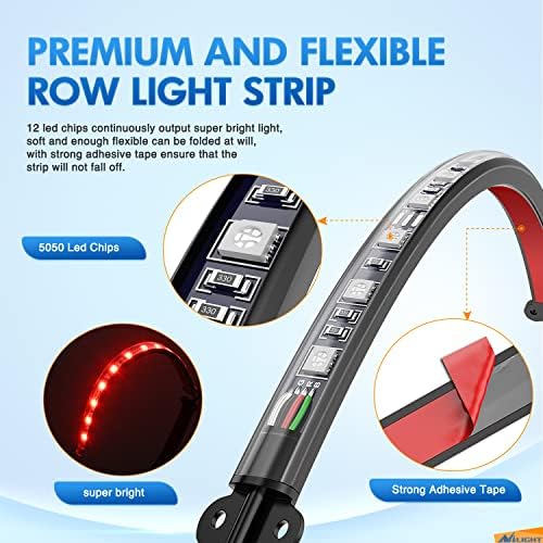 Nilight 4PCS USB Car Interior Lights RGB App and Button Control | 5V DC Multi Color Music Car Neon Accent Light Strips Under Dash Lighting Kit with Sound Active Function