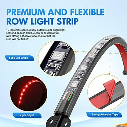 Nilight 4PCS USB Car Interior Lights RGB App and Button Control | 5V DC Multi Color Music Car Neon Accent Light Strips Under Dash Lighting Kit with Sound Active Function