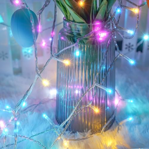 200 LED Connectable String Lights, 66FT Easter Pastel Lights Outdoor Indoor
