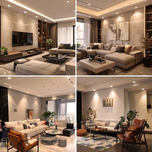 inShareplus 2 Inch LED Downlight, 3W Recessed Lighting COB Dimmable, 3000K Warm White, CRI80, Ceiling Lights with LED Driver, 20 Pack