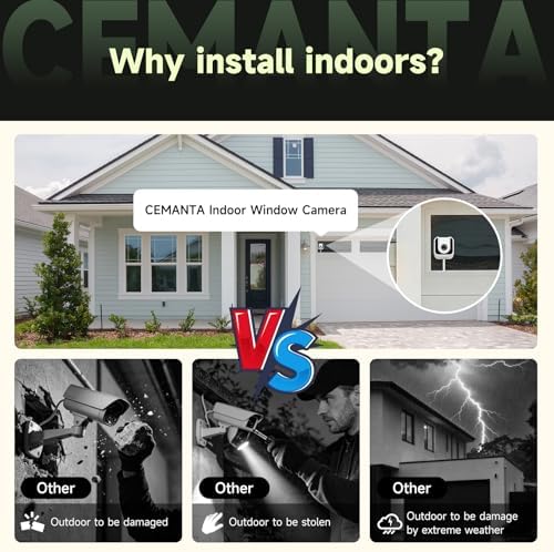 3MP No Drill Window Camera for Indoor & Outdoor Monitoring-1 Pack