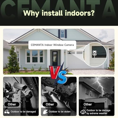 3MP No Drill Window Camera for Indoor & Outdoor Monitoring-1 Pack