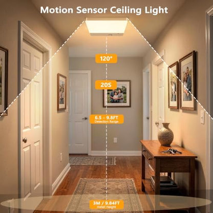 ODEETRONIC Rechargeable Motion Sensor Ceiling Light Closet, 2 Pack Wireless