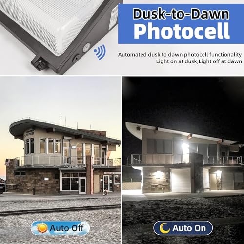 hykolity 120W LED Wall Pack Light with Dusk-to-Dawn Sensor, 12000LM 5000K