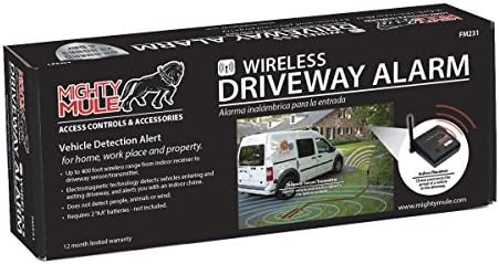 Mighty Mule FM231 Wireless Driveway Alarm – Electromagnetic Vehicle Detection, Indoor Receiver, 400 ft Range, Expandable, Battery Powered, Easy Installation, Driveway & Property Security System
