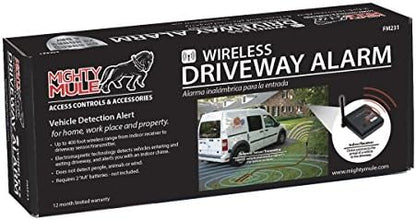 Mighty Mule FM231 Wireless Driveway Alarm – Electromagnetic Vehicle Detection, Indoor Receiver, 400 ft Range, Expandable, Battery Powered, Easy Installation, Driveway & Property Security System