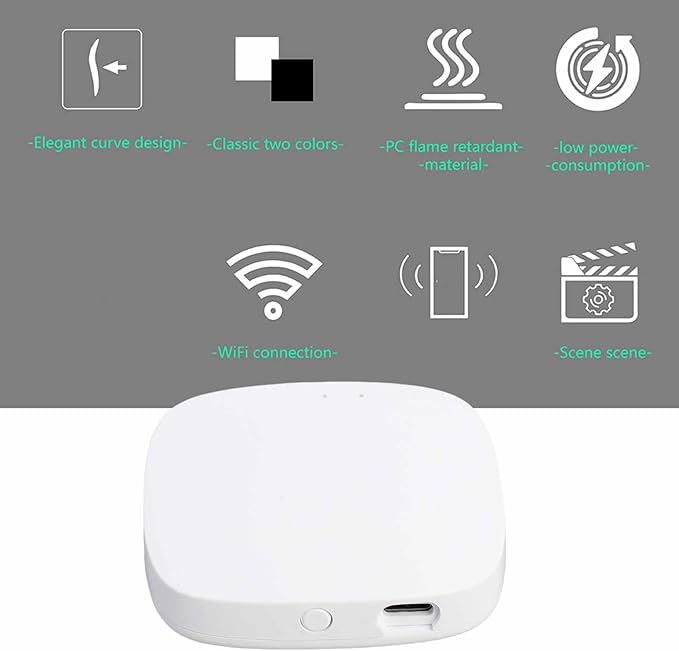 Garosa Wireless Smart, Hub for Smart Home Control with Tuya Compatibility Supports 50 Devices Works with Assistant (White)