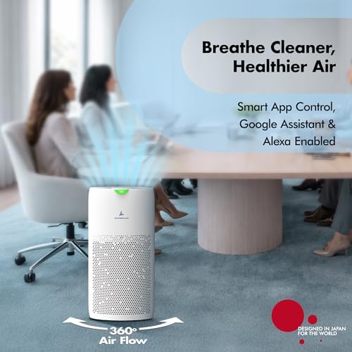 Pure Air PA5 Smart WiFi Wozoyo Air Purifier for Large Rooms, Covers 1493 ft², 199 CFM, 3-in-1 HEPA Filtration, Removes Dust, PM Sensor, LED Touch, Low Noise, Alexa & Google