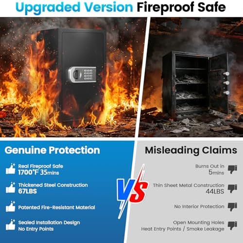 [2026 Upgraded] 35 Mins Heavy Duty Fireproof Safe, 7.5 Cuft Home Safe
