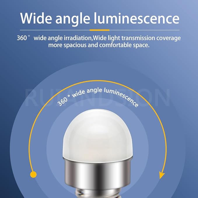 Ruiandsion E12 LED Interior Light Warm White 3030 8SMD Chipsets High Color Rendering for Light String Atmosphere Table Lamp Bedside Lamp Pack of 5