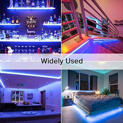24V COB LED Strip Light Blue 5M/16.4ft 2400LEDs IP20 Not Waterproof
