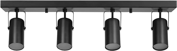 Globe Electric 64000051 24" 4-Light 22W Dimmable LED Integrated Track Lighting, Matte Black, Lighting for Kitchen, Bathroom, Bedroom, or Dining Room, Living Room Ceiling Lights, Light Fixture
