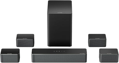 ULTIMEA 7.1ch Soundbar with Wireless Subwoofer, Virtual Surround Sound System for TV, App Control, 410W Peak Power, Sound bar for TV, 4 Wired Surround Speakers, Home Theater Sound System Poseidon D70