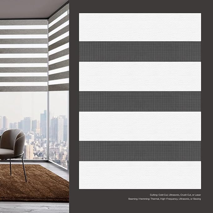 Blackout Motorized Zebra/Roller Shades – Blackout-Orlando BL29 Series Smart Remote Control Window Blinds