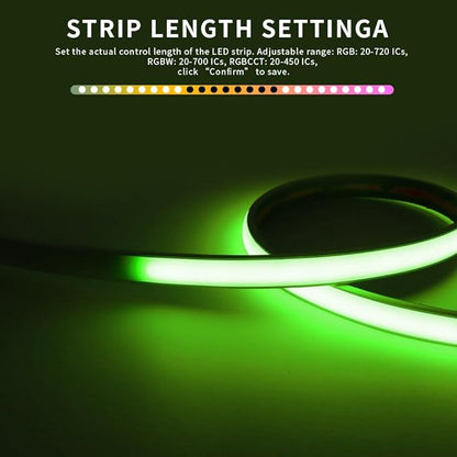DR04W RGBW SPI SMD COB 3PIN Addressable LED Strip 2.4GHz Tuya WiFi Controller, Support Alexa Google Home Smartphone APP Control Compatible with WR01RF RC03RFB Remote(No for WS2812B WS2811)