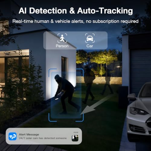 TKENPRO 2K Solar Camera Outdoor Wireless, 2.4GHz Wi-Fi Connected