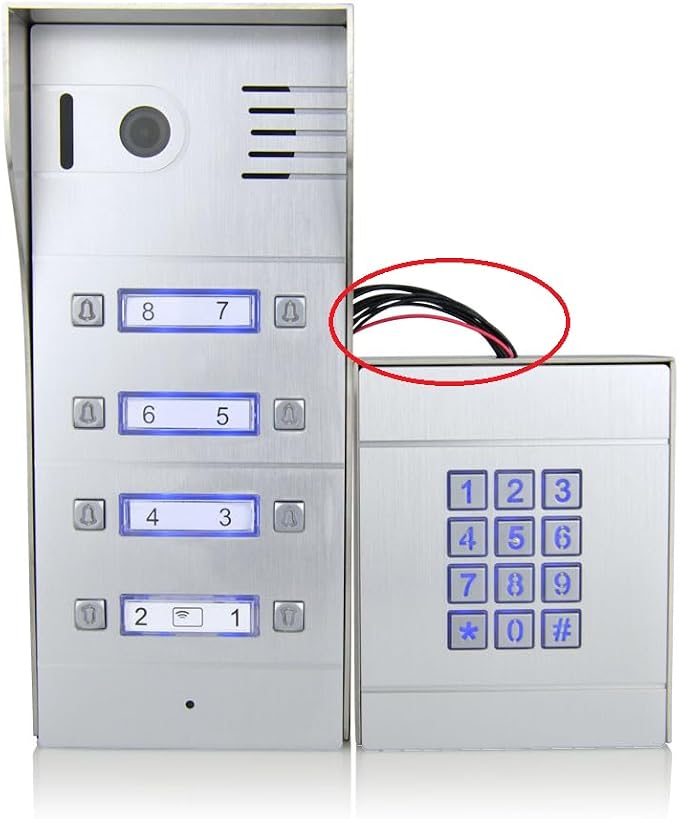 GBF SentryLink Smart Full IP Video Door Station/Smart Video Intercom System for 2-8 Unit Apartment (PL963PM8U-POE & AC401)
