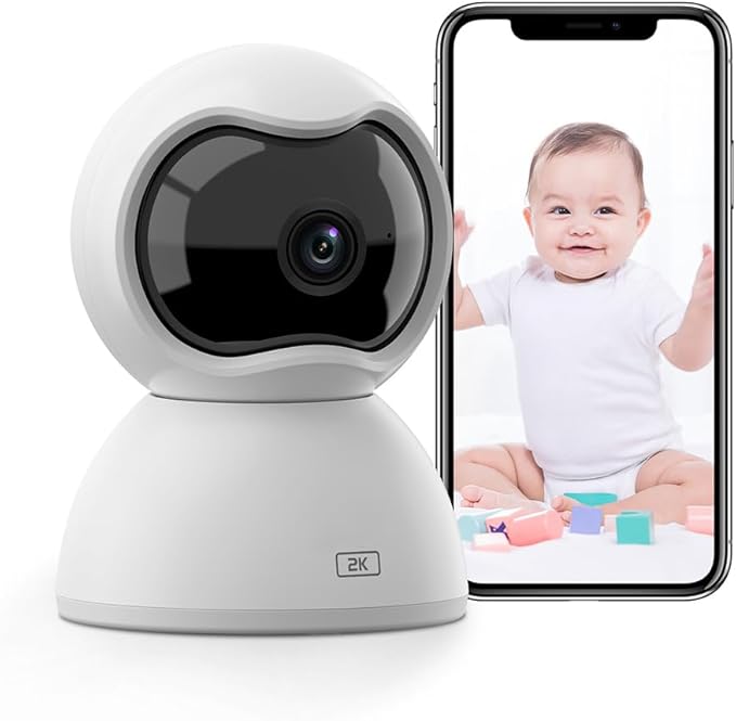 2K Indoor Security Camera,2.4Ghz WiFi for Home SecurityAI Human Detection, Phone App for Pet/Baby Monitor.Two-Way Audio,Night Vision,24/7 SD Card Storage (L2)