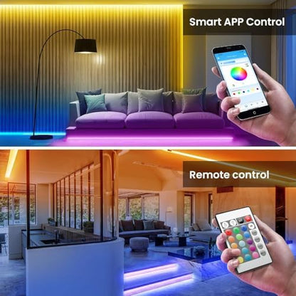 TJOY LED Lights for Bedroom 25ft, RGB Color Changing, Remote&APP Control