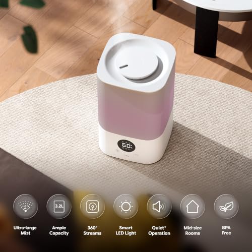 Airversa AH1B 3.2L HomeKit Smart Humidifier, Top-Fill, Cool Mist, White