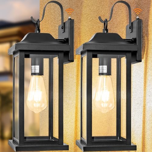 Dusk to Dawn Outdoor Lighting Wall Mounted 17 Inch Black