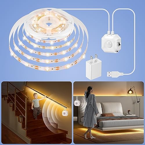 Under Bed Lights Motion Sensor LED Strip Stair Night Lighting Indoor 16.4ft