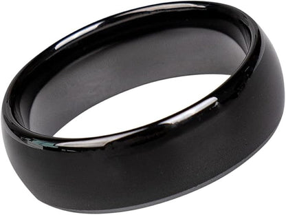 RFID Rewritable 125KHz/13.56MHz ID/IC T5577/UID Changeable Black Ceramics Smart Finger Ring for Men or Women, with One RFID Reader Copier for Duplicate (Black 125khz 17mm)