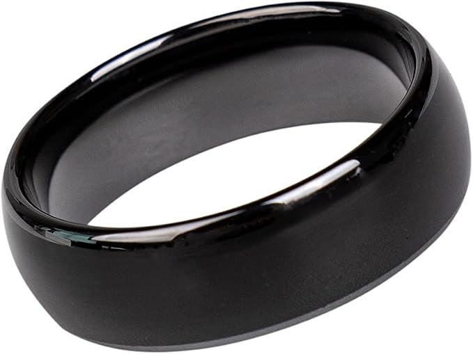 RFID Rewritable 125KHz/13.56MHz ID/IC T5577/UID Changeable Black Ceramics Smart Finger Ring for Men or Women, with One RFID Reader Copier for Duplicate (Black 13.56mhz 18mm)