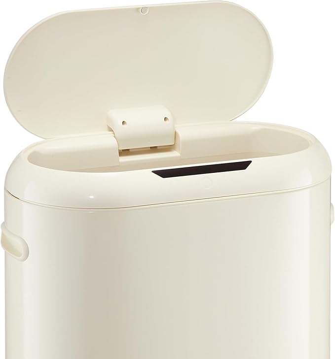 OUTLANE Touchless Motion Detector Kitchen Trash Can - 13 Gallon/50L Slim Garbage Bin - Soft-Close Lid - Smart Design - for Kitchen, Bathroom, Office - Beige, One Size