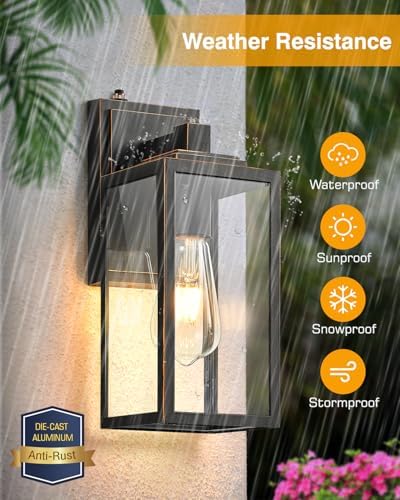VIANIS Dusk to Dawn Exterior Wall Lights, 100% Aluminum, Waterproof