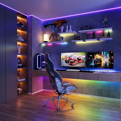 MIWISE RGB Smart IC COB LED Strip Light,20ft Color Chasing Flexible DC24V LED Tape Light,WS2811 Addressable RGB Ribbon,for Party/Home/Office DIY Lighting Projects(Power Supply&Controller NOT Included)