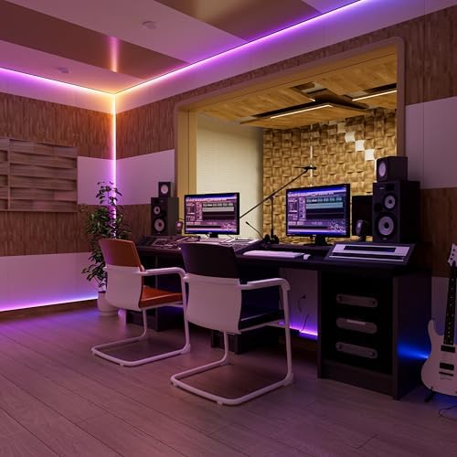 MIWISE RGB Smart IC COB LED Strip Light,20ft Color Chasing Flexible DC24V LED Tape Light,WS2811 Addressable RGB Ribbon,for Party/Home/Office DIY Lighting Projects(Power Supply&Controller NOT Included)