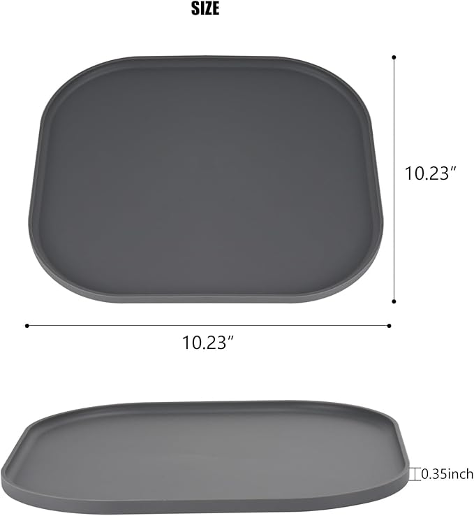 Universal Silicone Humidifier Drip Tray,10.23" Waterproof Floor Protector Compatible for LEVOIT, Dreo, Homvana & ASAKUKI,Leak-Proof & Moisture,Proof Mat with Raised Edges(Gray)
