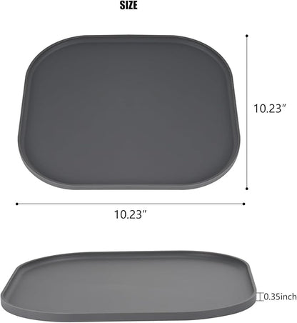 Universal Silicone Humidifier Drip Tray,10.23" Waterproof Floor Protector Compatible for LEVOIT, Dreo, Homvana & ASAKUKI,Leak-Proof & Moisture,Proof Mat with Raised Edges(Gray)