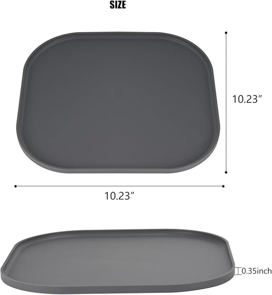 Universal Silicone Humidifier Drip Tray,10.23" Waterproof Floor Protector Compatible for LEVOIT, Dreo, Homvana & ASAKUKI,Leak-Proof & Moisture,Proof Mat with Raised Edges(Gray)