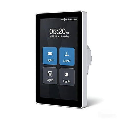 LANBON L10 Large LCD Smart Light Switch, Custom Display & Icons, 6-in-1 1/2/3/4 Gang & Curtain, 2.4GHz WiFi, Compatible with Alexa & Google Home, Motion Wake Screen, No Dimmer, Neutral Wire Required
