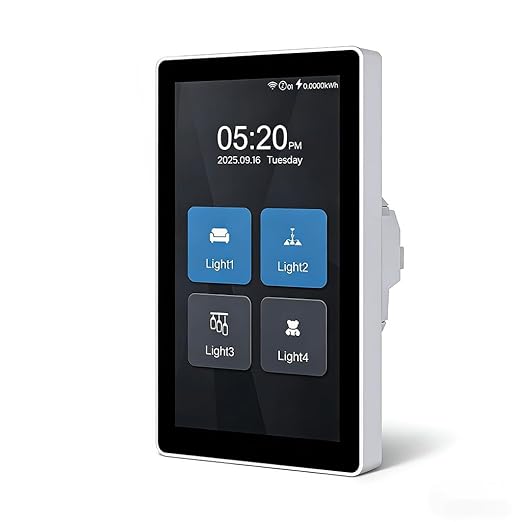 LANBON L10 Large LCD Smart Light Switch, Custom Display & Icons, 6-in-1 1/2/3/4 Gang & Curtain, 2.4GHz WiFi, Compatible with Alexa & Google Home, Motion Wake Screen, No Dimmer, Neutral Wire Required