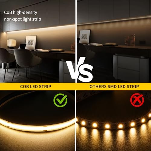 Pandery Outdoor LED Strip Lights,2700K Warm White,24V IP67 LED Strips,32.8FTt/10M,CRI90+ Waterproof led cob Strip Light for Bathroom,Pool,Garden,Sauna Rooms(Power Not Included)