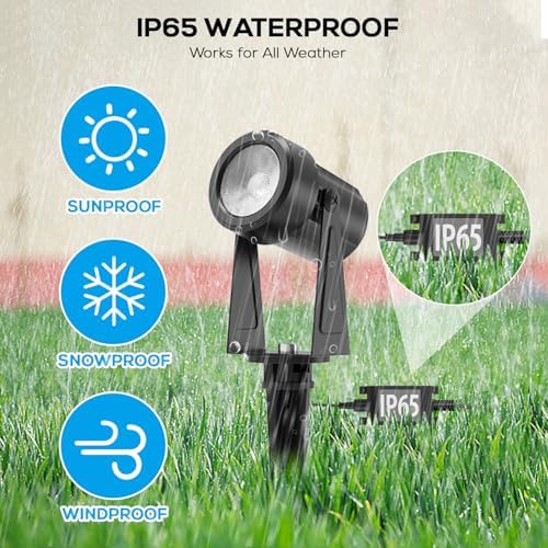 SUNTHIN Outdoor Landscape Spotlights, Dusk to Dawn Sensor Control, 16 Pack