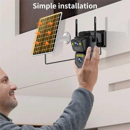 LETSCEE Security Cameras Outdoor WiFi,5G/2.4G Cameras for Home Security Solar Power with Dual Lens,Motion Detection,Night Vision,2-Way Audio,Weather Proof,No Subscription Fee
